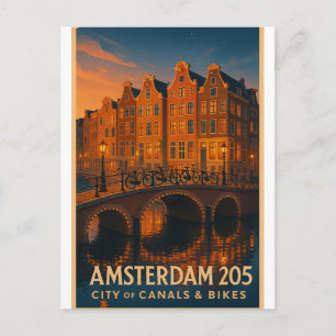 Postal Amsterdam 2025 – Ciudad de Canales y Bicicletas