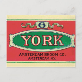 Postal Amsterdam Broom Company New York NY Vintage Label