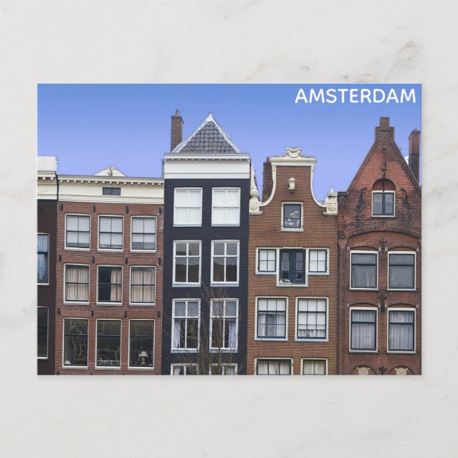 Postal Amsterdam Canal Homes Dutch Travel (Anverso)