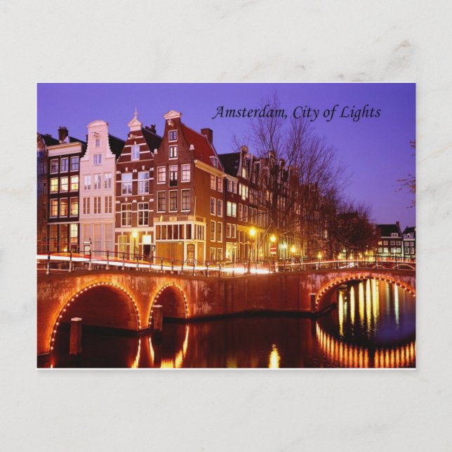 Postal Amsterdam, City of Lights (por St.K.) (Anverso)