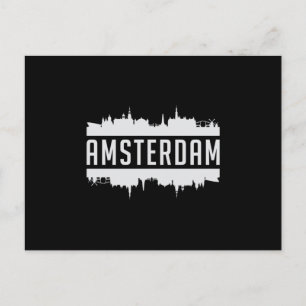 Postal Amsterdam City Skyline Cityscape Idea de regalo di