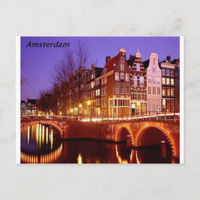 Postal Amsterdam - Ciudad de las luces [kan.k]. (Anverso)