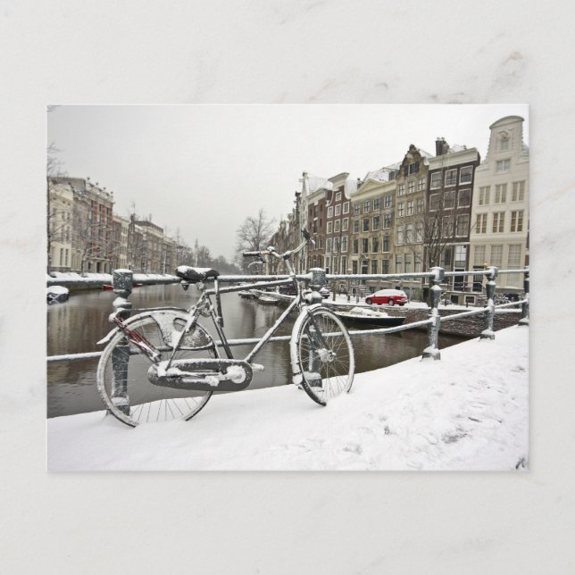 Postal Amsterdam en invierno en los Países Bajos (Anverso)