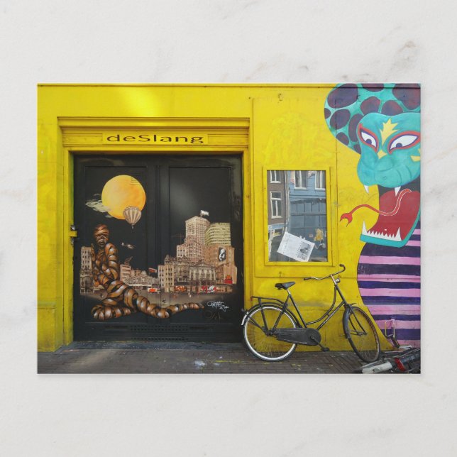 Postal Ámsterdam Graffiti Street Art Nr. 4 - Serpiente (Anverso)