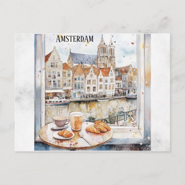 Postal Amsterdam Holanda Canal Dutch Travel (Anverso)