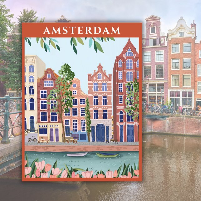 Postal Ámsterdam Holanda Watercolor (Subido por el creador)