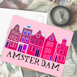 Postal Amsterdam Holland Canal House Viajes Europa