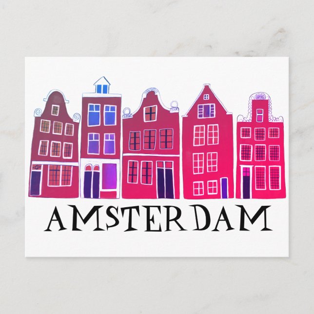 Postal Amsterdam Holland Canal House Viajes Europa (Anverso)