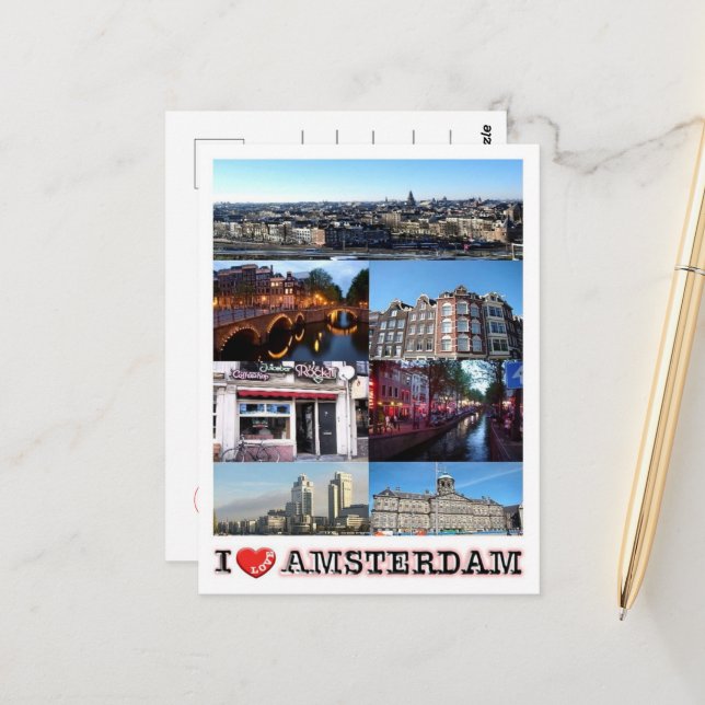 Postal Amsterdam - Holland - I Love - (Anverso/Reverso In Situ)