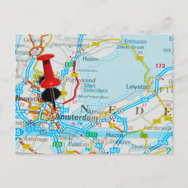 Postal Amsterdam, los Países Bajos (Anverso)