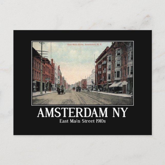 Postal Amsterdam NY Main St Montgomery County 1910 (Anverso)