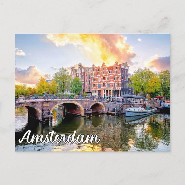 Postal Ámsterdam, Países Bajos (Anverso)