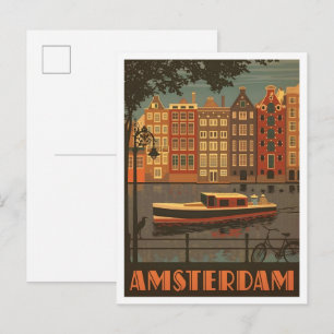 Postal Ámsterdam Países Bajos Arte Antiguo Viajes