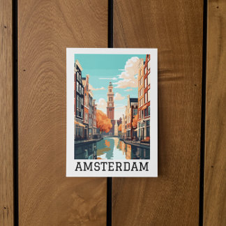 Postal Amsterdam Países Bajos Canal Travel