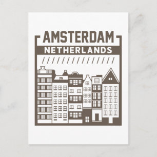 Postal Amsterdam Países Bajos Paisaje Urbano Antiguo