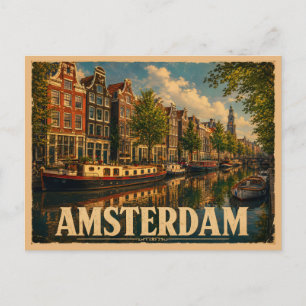 Postal Ámsterdam Países Bajos Viajes Antiguos
