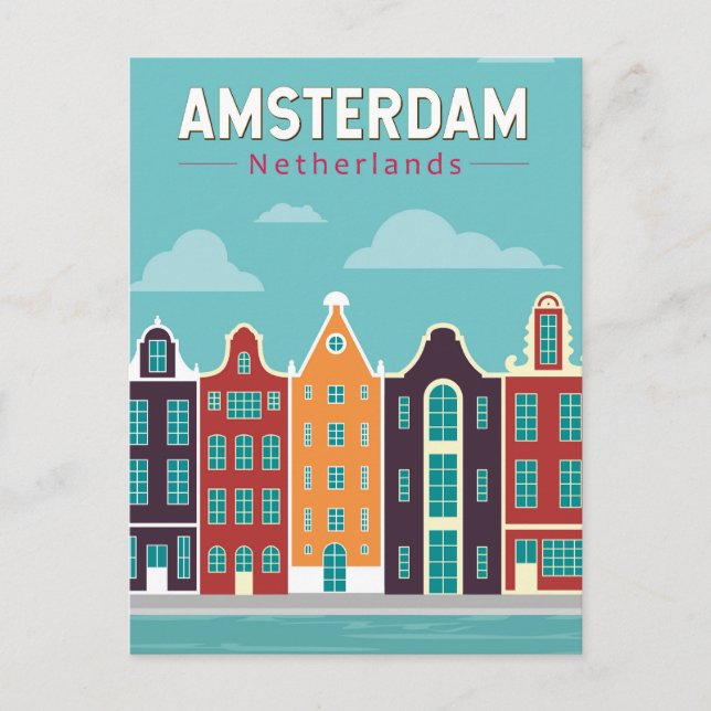 Postal Ámsterdam Países Bajos Viajes de arte (Anverso)