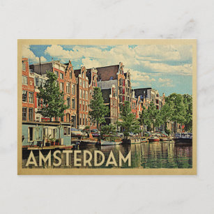 Postal Amsterdam Postcard Holland Vintage Travel
