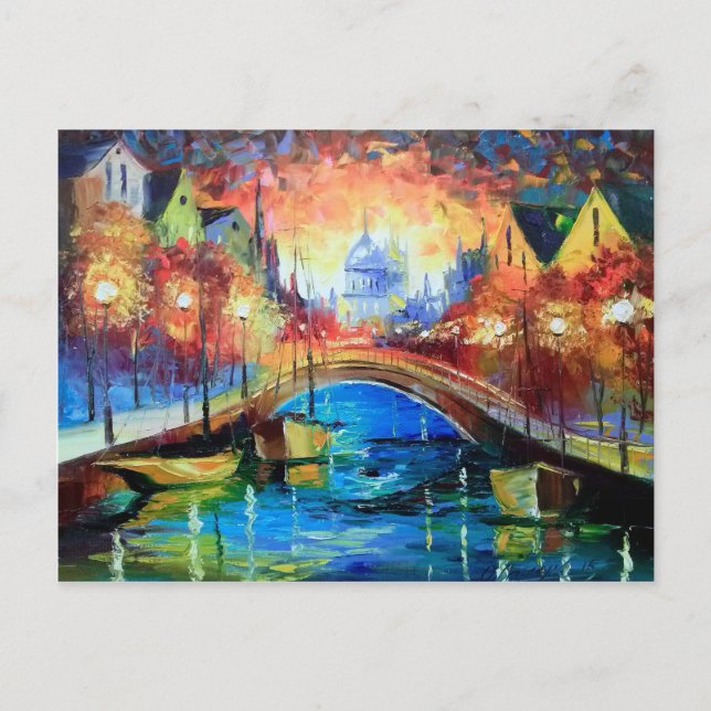 Postal Ámsterdam vespertina (Anverso)