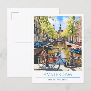Postal Amsterdam Viajes de Vintage Holanda