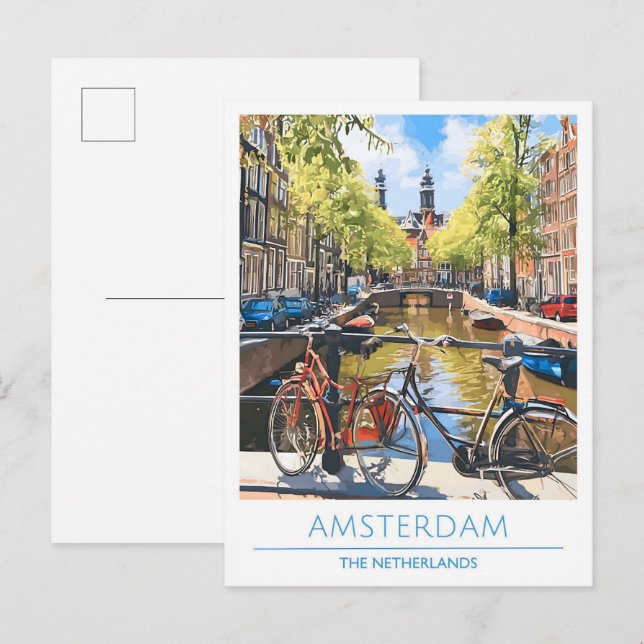Postal Amsterdam Viajes de Vintage Holanda (Anverso / Reverso)