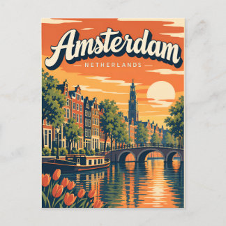 Postal Ámsterdam Vintage Países Bajos