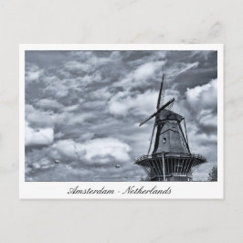 Postal Amsterdam, Windmill, cielo nublado - Países Bajos
