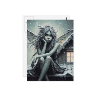 Postal An adorable annoyed winter Fairy
