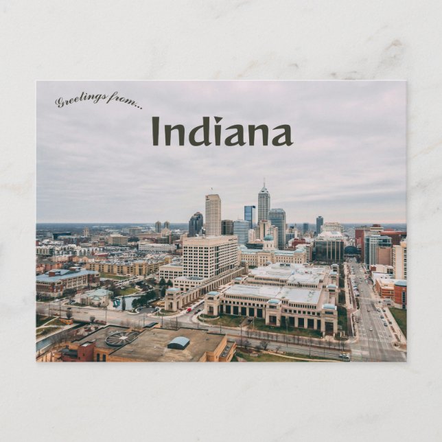 Postal An Aerial View of Downtown Indianapolis Indiana (Anverso)