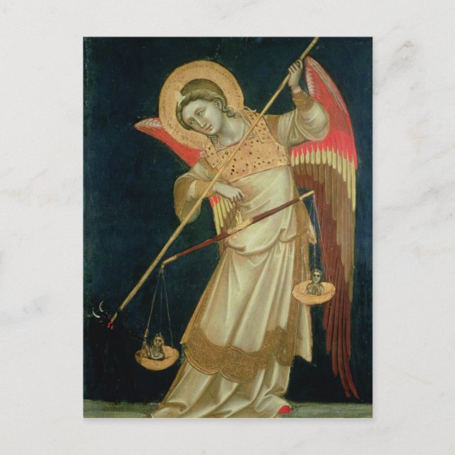 Postal An Angel Weighing a Soul, c.1348-55 (Anverso)