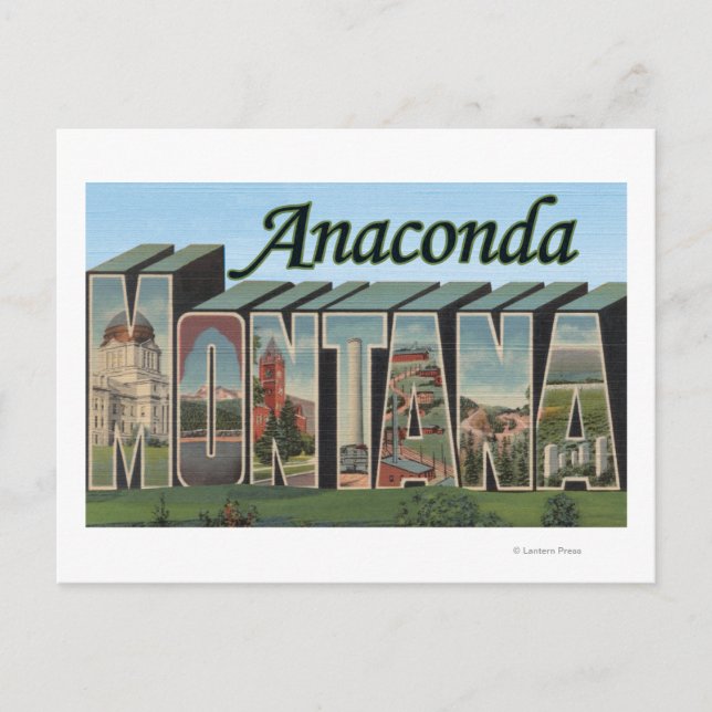 Postal Anaconda, Montana - Escenas de letras grandes (Anverso)