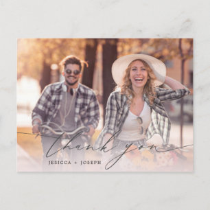 Postal Añadir 2 foto Personalizado Boda personalizado Gra
