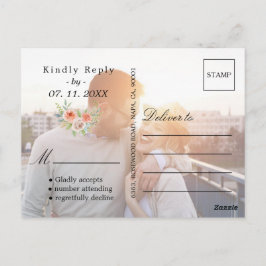 Postal Añadir 2 fotos de Personalizado de boda personaliz