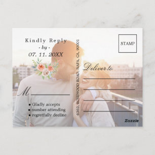 Postal Añadir 2 fotos de Personalizado de boda personaliz