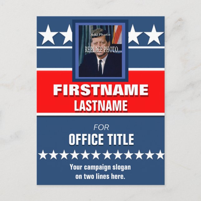 Postal Añadir campaña política de fotos (Anverso)