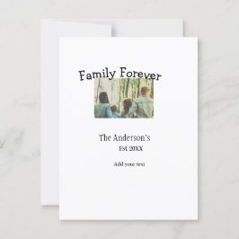 Postal Añadir el nombre de la familia foto año vacaciones