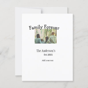 Postal Añadir el nombre de la familia foto año vacaciones