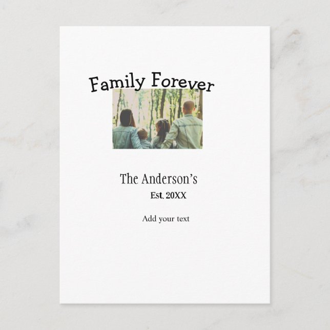 Postal Añadir el nombre de la familia foto año vacaciones (Anverso)