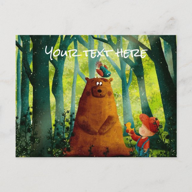 Postal Añadir foto y texto Bonito acuarela naturaleza Ver (Anverso)