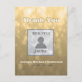 Postal Añadir imagen| Gracias | Dorado