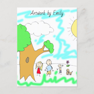 Postal Añadir la ilustración de su hijo a esto