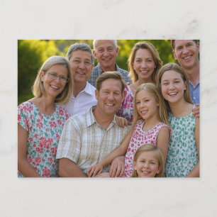 Postal Añadir Personalizar de fotografía de Reunión Famil