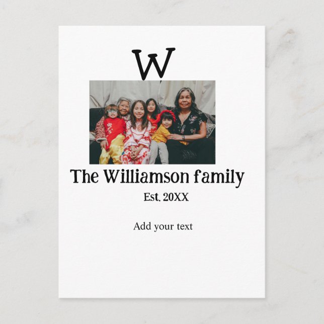 Postal Añadir reunión de cosecha rústica de foto de nombr (Anverso)