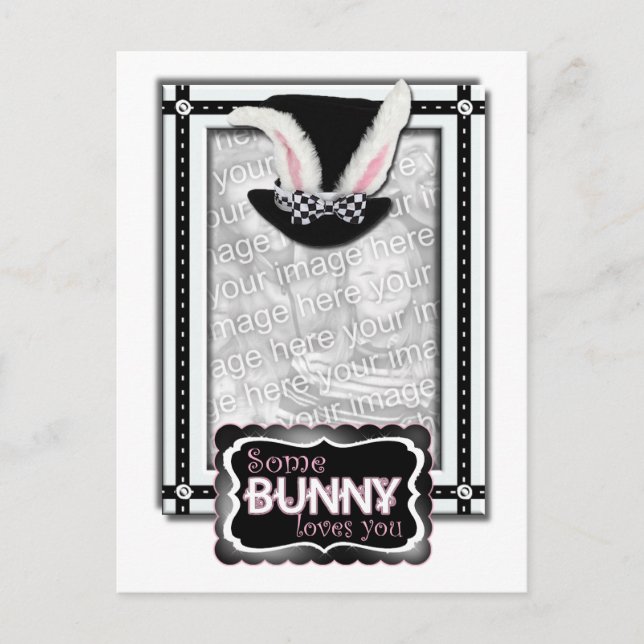 Postal AÑADIR TU FOTO - A algunos conejitos les encanta (Anverso)