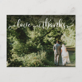 Postal Añadir tu foto Boda, amor elegante y gracias