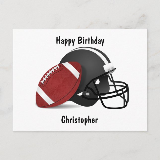 Postal Añadir tu nombre Fútbol Feliz Cumpleaños (Anverso)