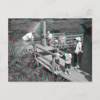 Postal Anaglyph 3D - Hampton Lode Ferry, Shropshire, Rein