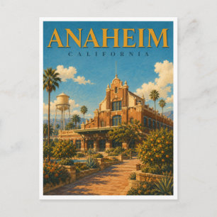 Postal Anaheim California Castle Skyline GeoSaga