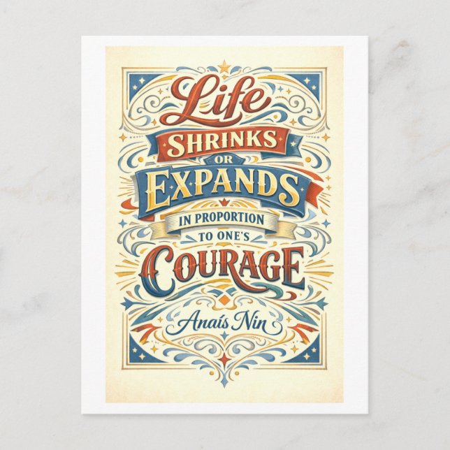 Postal Anais Nin Courage Quotation  (Anverso)