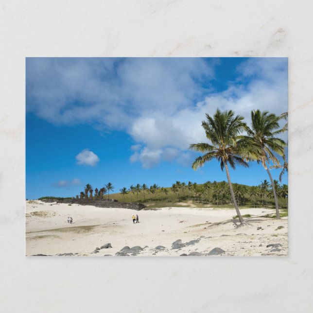Postal Anakena, Rapa Nui, Isla de Pascua, Chile (Anverso)